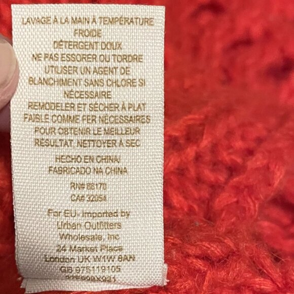 Free People Red Cable Knit Sweater With Eyelet Design For Women Size S - Picture 6 of 6